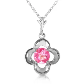 0.55 Carat 14K Solid White Gold I Recall Pink Topaz Necklace