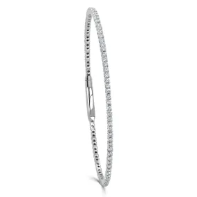 14K Gold & Diamond Flexible Eternity Bangle - 1.50ct
