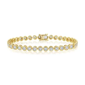 14k Gold Bezel Diamond Tennis Bracelet - 1.79ct