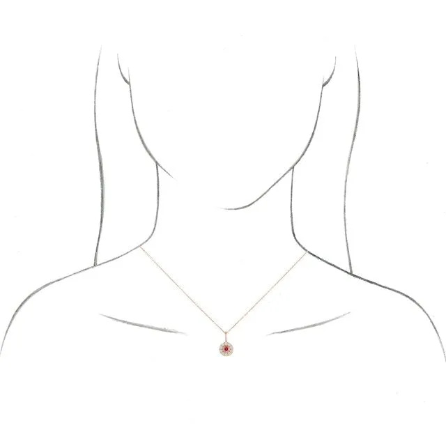 14K White or Yellow Gold Natural Pink Spinel & Opal Halo Charm Pendant