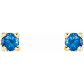 14K Yellow 2.5 mm Natural Swiss Blue Topaz Stud Earrings