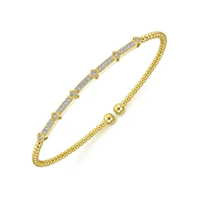 14k Yellow Gold Diamond Bangle - BG4337-62Y45JJ