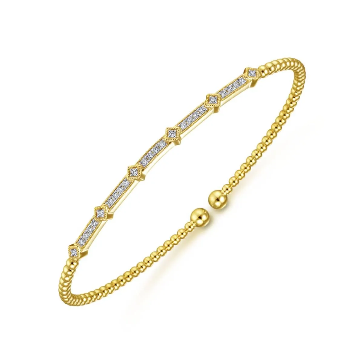 14k Yellow Gold Diamond Bangle - BG4337-62Y45JJ