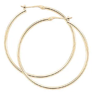 14k Yellow Gold Polished Hoop Earrings