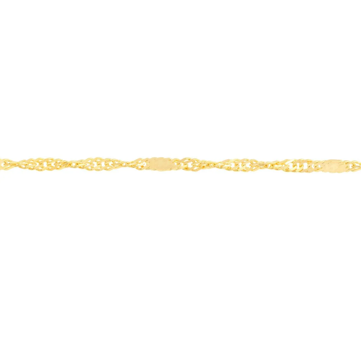 14K Yellow Gold Singapore Flat Saturn Chain Anklet