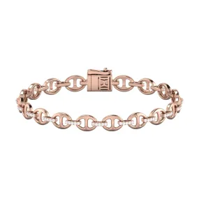 14KP 95DRD0.50CT,DIAMOND ANCHOR LINK BRACELET 7.25
