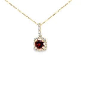 14kt Yellow  Gold Mozambique Garnet Pendant