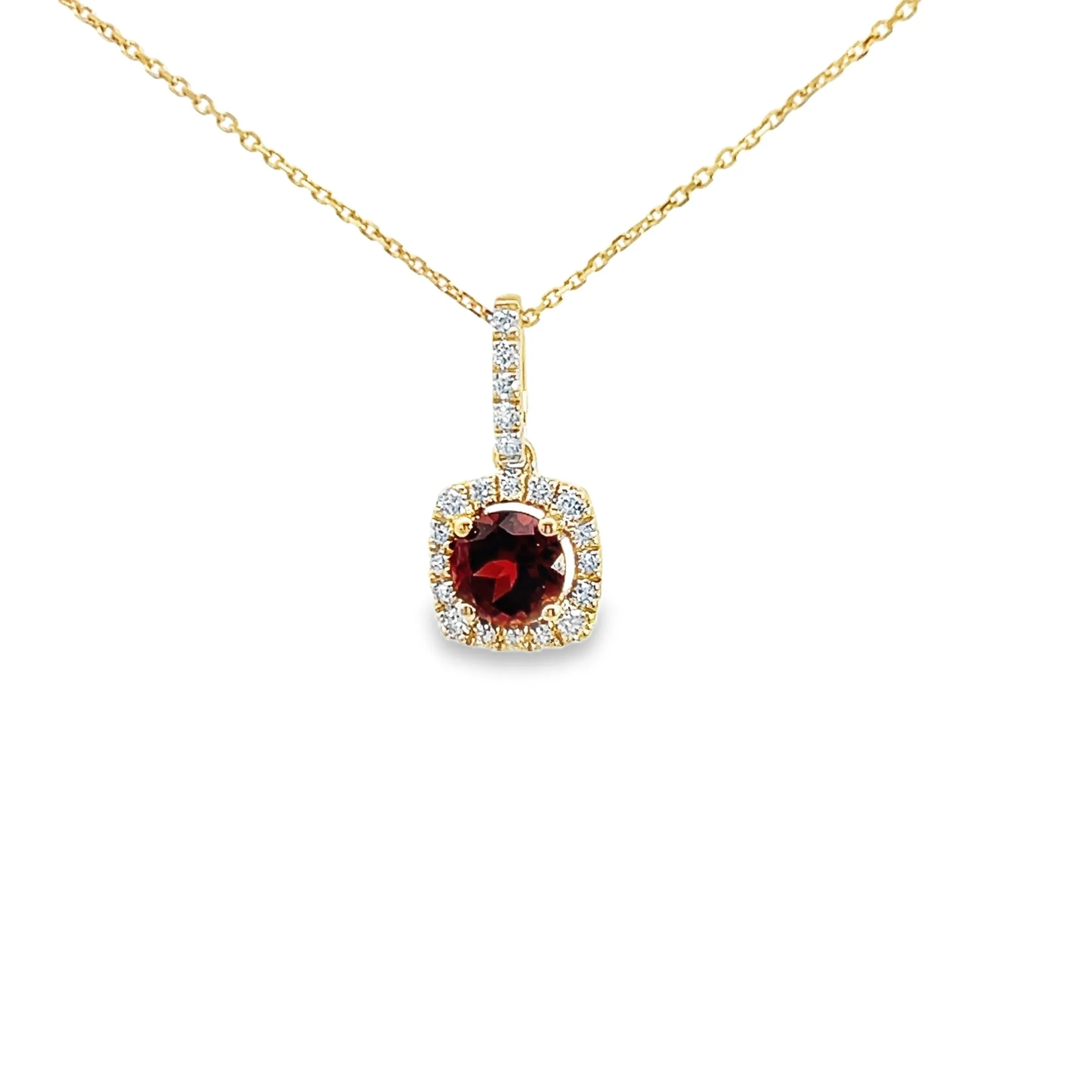 14kt Yellow  Gold Mozambique Garnet Pendant
