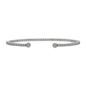1.76Ct Diamond Flex Bangle Bracelet in 18k White Gold