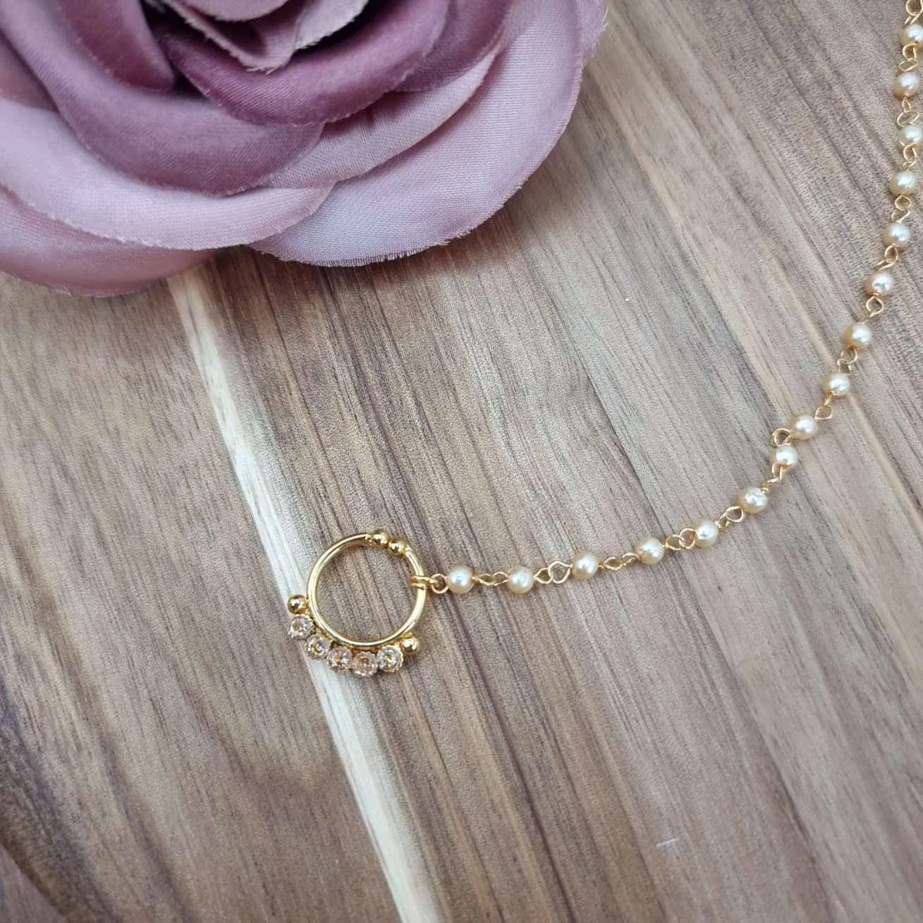1.7cm Amruta Antique Gold Nose Ring