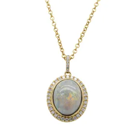 18ct Yellow Gold Opal & Diamond Isla Pendant