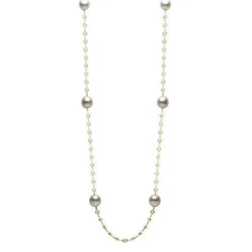 26.0CT TOPAZ & AAA SOUTH SEA PEARL 14KT YELLOW GOLD BY THE YARD TIN CUP NECKLACE