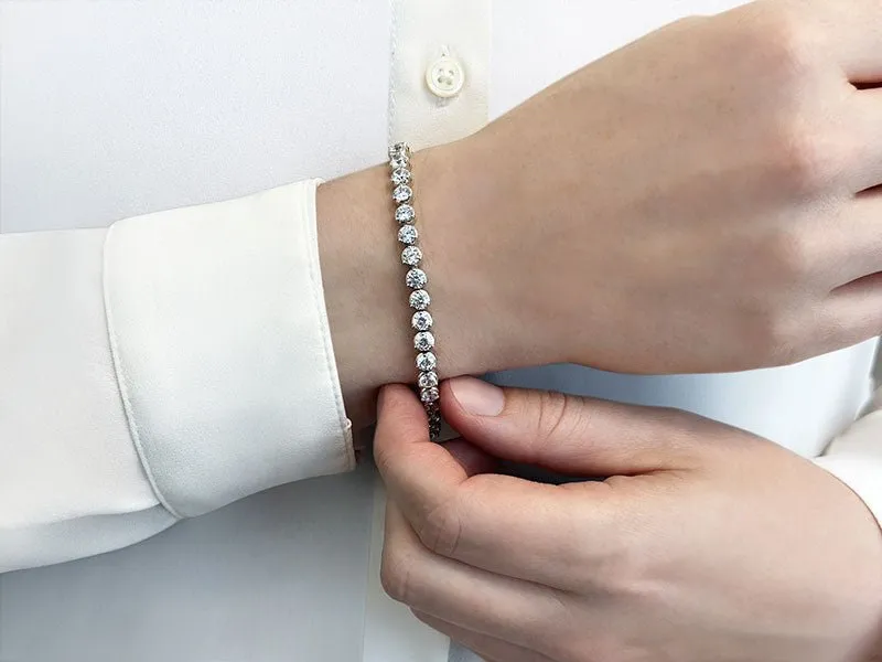3 Prong Dreams Lab-Grown Diamond Tennis Bracelet with 9.00 ct.(finished) 4mm