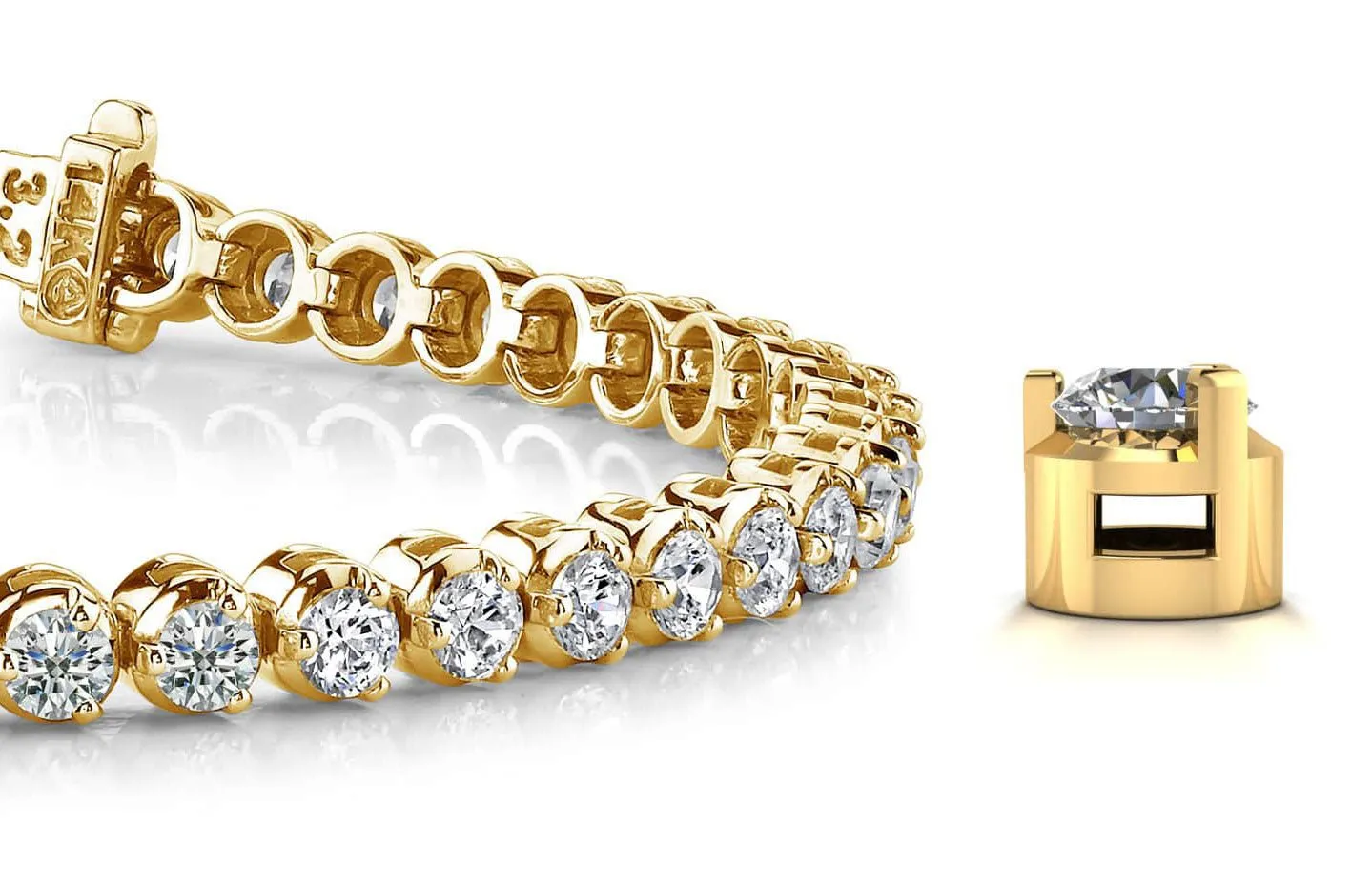 3 Prong Dreams Lab-Grown Diamond Tennis Bracelet with 9.00 ct.(finished) 4mm