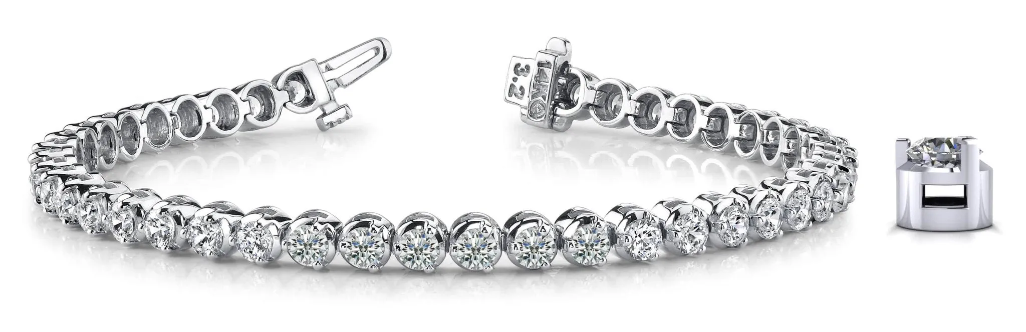 3 Prong Dreams Lab-Grown Diamond Tennis Bracelet with 9.00 ct.(finished) 4mm