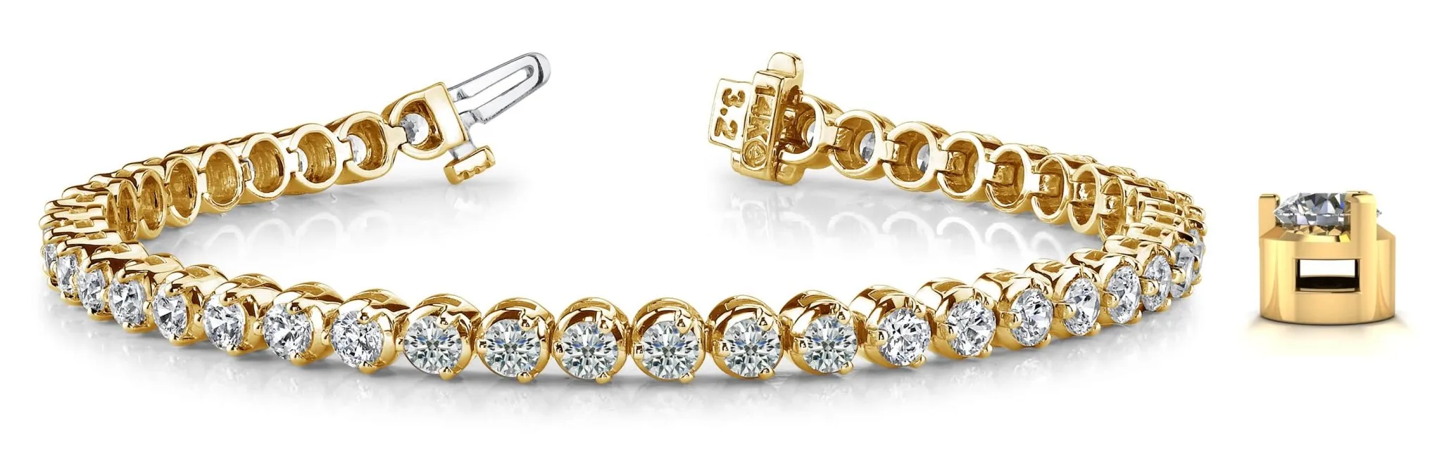 3 Prong Dreams Lab-Grown Diamond Tennis Bracelet with 9.00 ct.(finished) 4mm