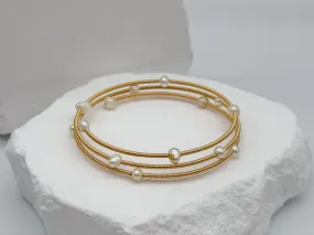 4-5mm White Freshwater Pearl Bangle