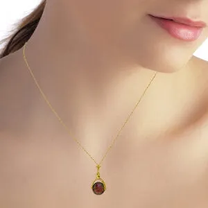 4.2 Carat 14K Solid Yellow Gold Necklace Checkerboard Cut Garnet