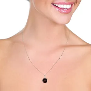 4.5 Carat 14K Solid White Gold Necklace Natural Checkerboard Cut Garnet