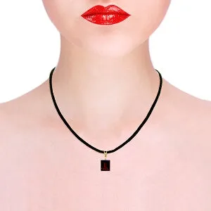 6.51 Carat 14K Solid Yellow Gold Solitude Garnet Diamond Necklace