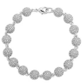 6mm Diamond Beads Bracelet in White Gold