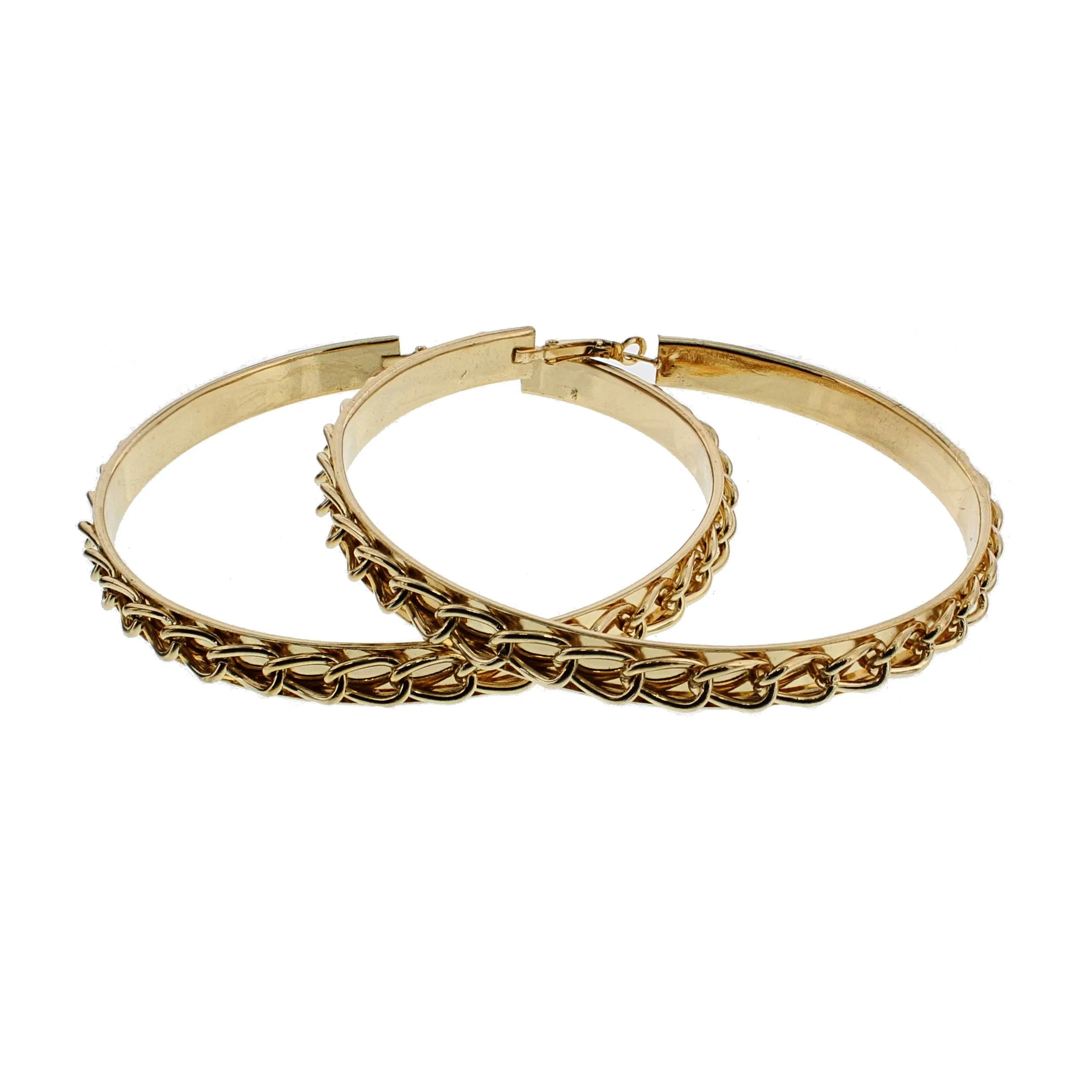 8.8cm Chain Patterned Hoop Earrings