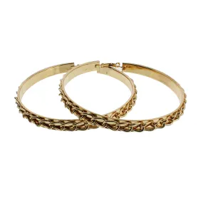 8.8cm Chain Patterned Hoop Earrings