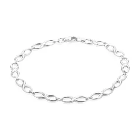 9ct White Gold 19CM Infinity Bracelet