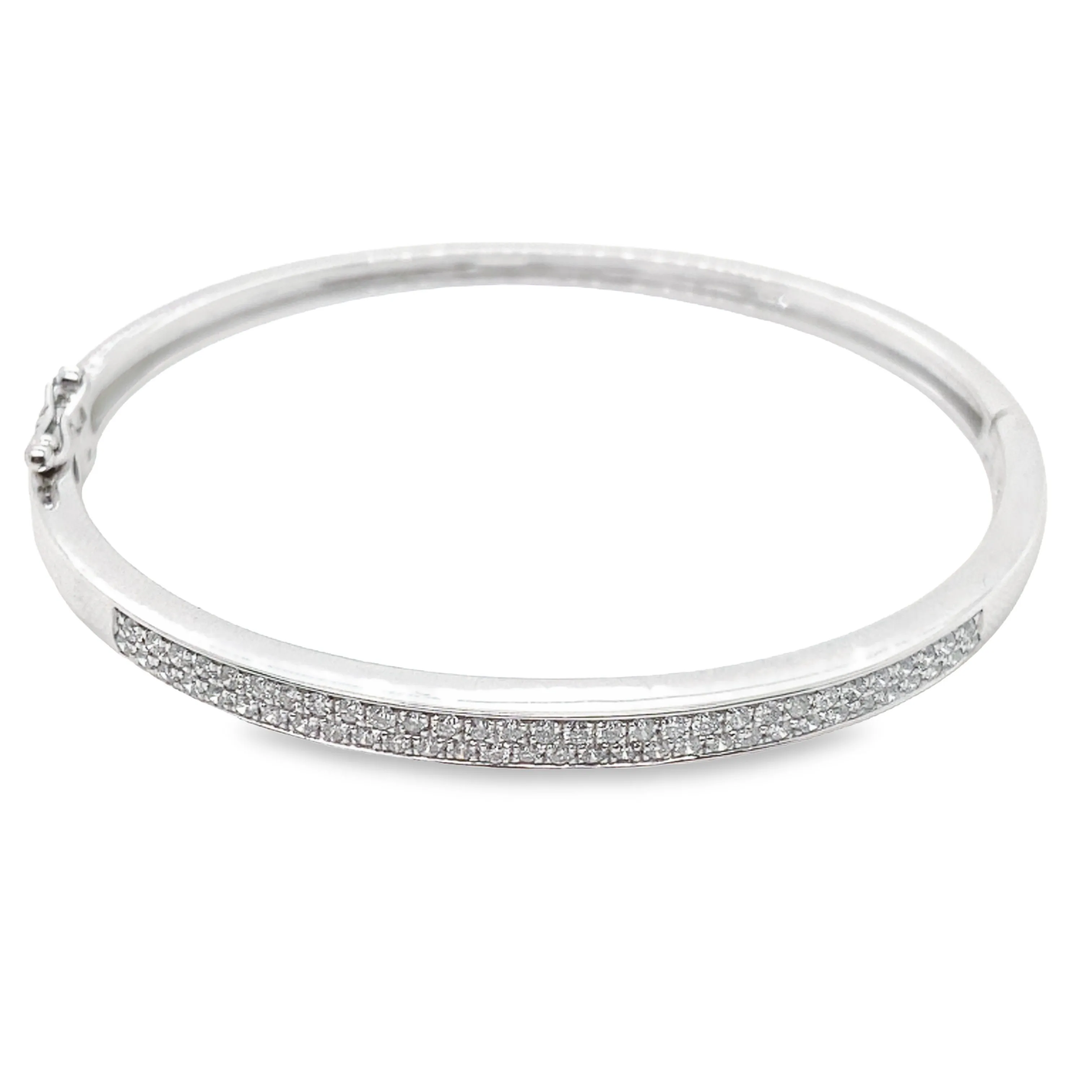9K White Gold Babies Diamond Row Bangle