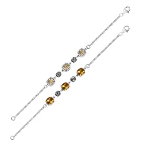 AB-9007-CT Sterling Silver Bracelet With Citrine Q.