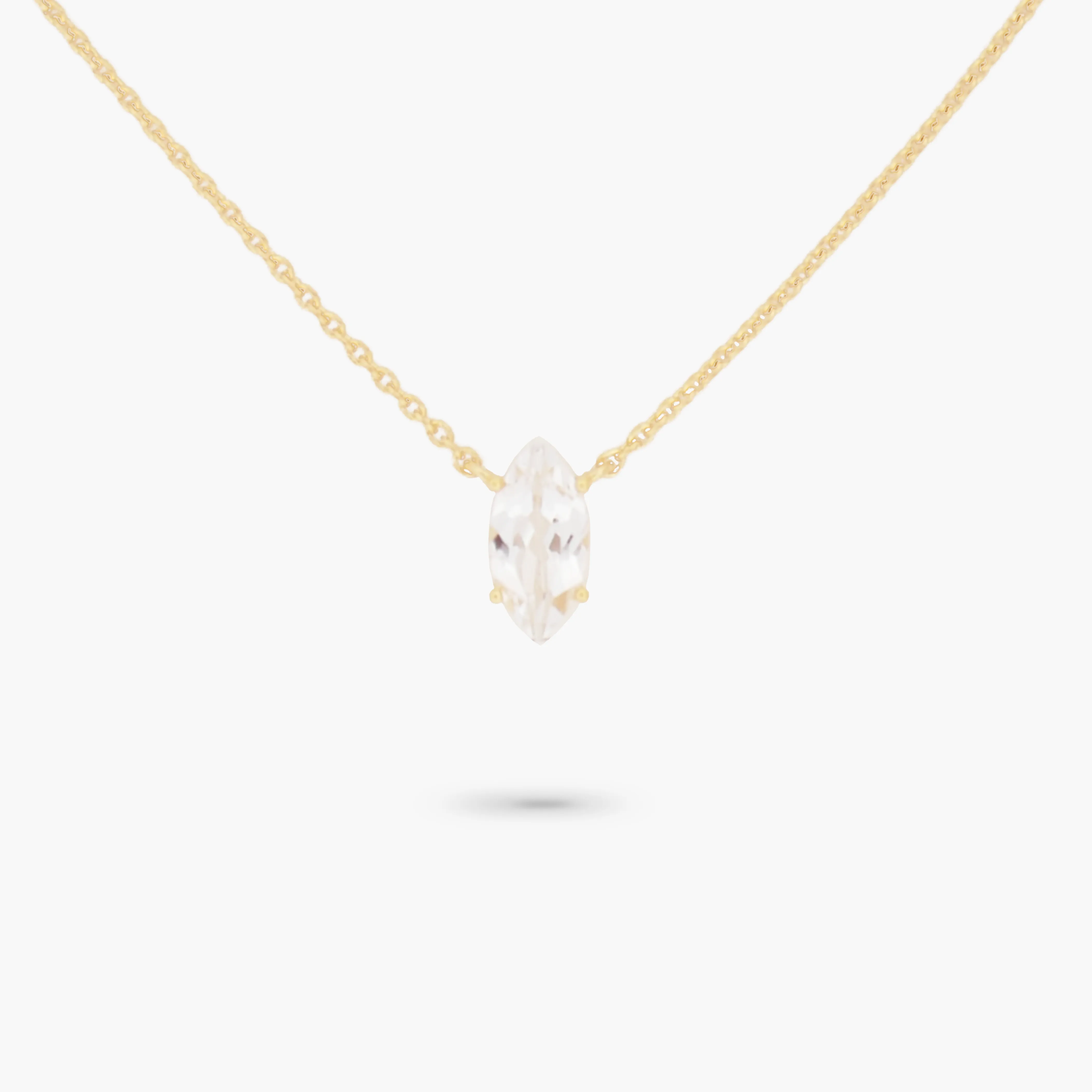 Amare Wear April Marquise Birthstone Necklace White Topaz