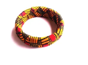 Amber, Red and Black Wooden Bangle