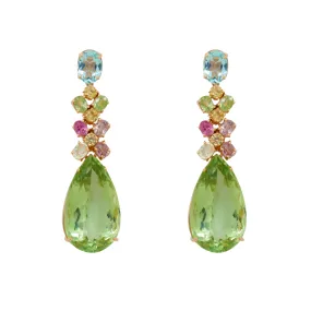 Amethyst Fancy Sapphire and Topaz Earrings