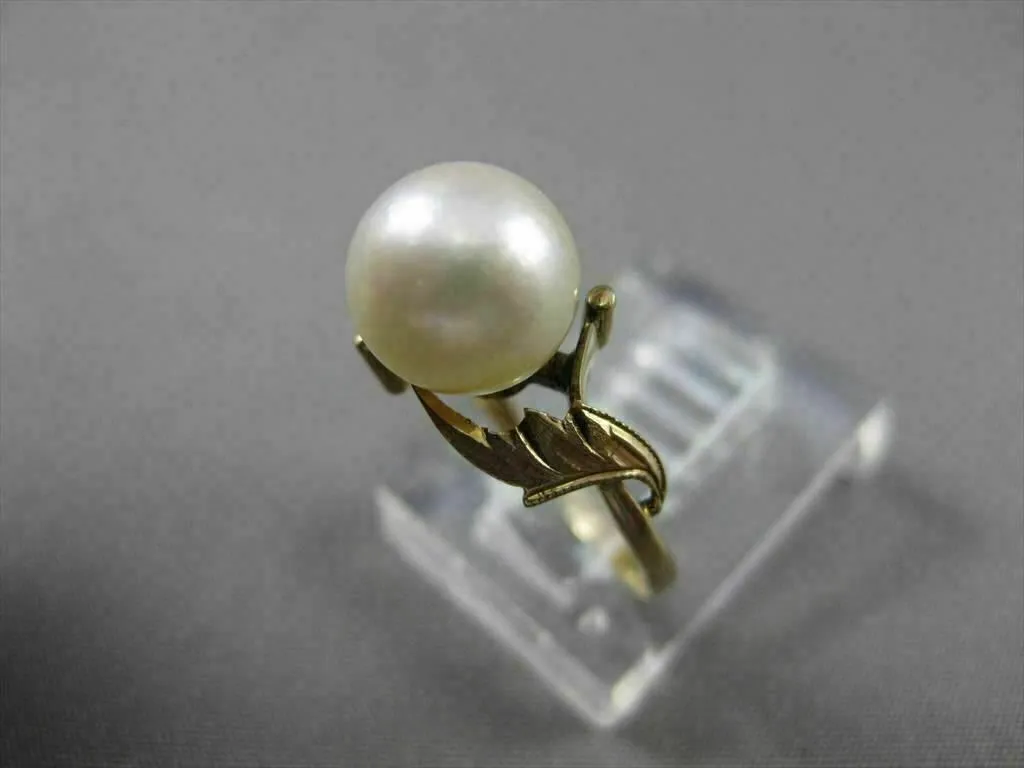 ANTIQUE WIDE AAA NATURAL SOUTH SEA PEARL 18KT YELLOW GOLD FILIGREE RING #21138