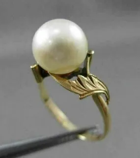 ANTIQUE WIDE AAA NATURAL SOUTH SEA PEARL 18KT YELLOW GOLD FILIGREE RING #21138