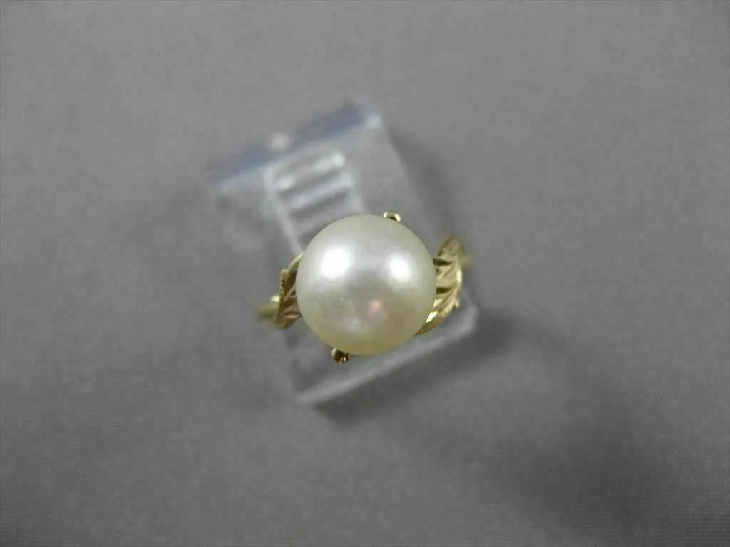 ANTIQUE WIDE AAA NATURAL SOUTH SEA PEARL 18KT YELLOW GOLD FILIGREE RING #21138