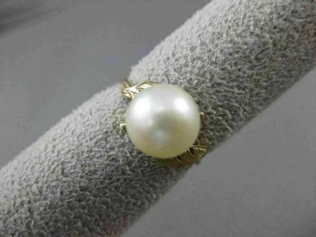 ANTIQUE WIDE AAA NATURAL SOUTH SEA PEARL 18KT YELLOW GOLD FILIGREE RING #21138