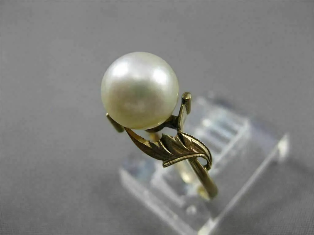 ANTIQUE WIDE AAA NATURAL SOUTH SEA PEARL 18KT YELLOW GOLD FILIGREE RING #21138