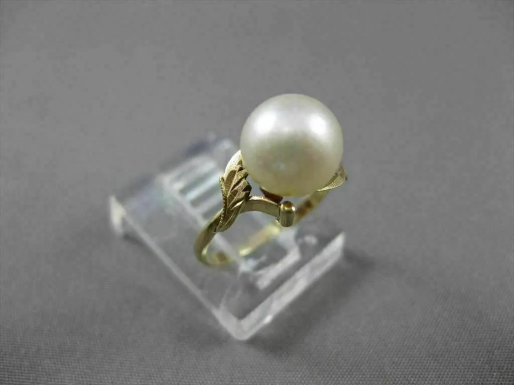 ANTIQUE WIDE AAA NATURAL SOUTH SEA PEARL 18KT YELLOW GOLD FILIGREE RING #21138