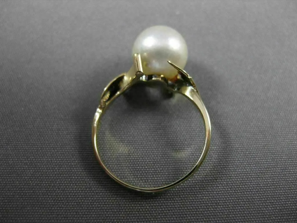 ANTIQUE WIDE AAA NATURAL SOUTH SEA PEARL 18KT YELLOW GOLD FILIGREE RING #21138
