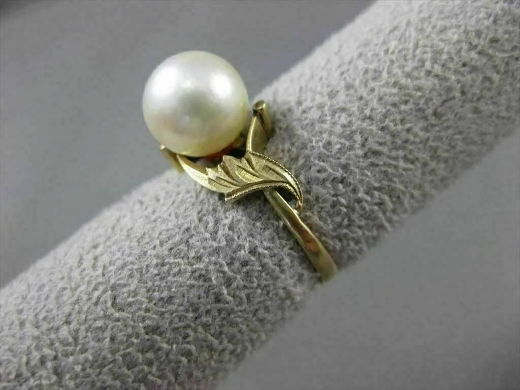 ANTIQUE WIDE AAA NATURAL SOUTH SEA PEARL 18KT YELLOW GOLD FILIGREE RING #21138