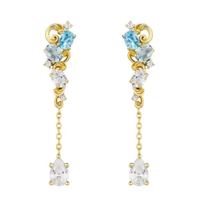 Aqua Radiance Earrings (Yellow Gold)