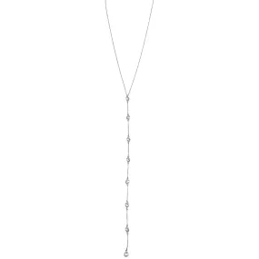 Ashley Gold Sterling Silver 8 CZ Drop Lariat Necklace