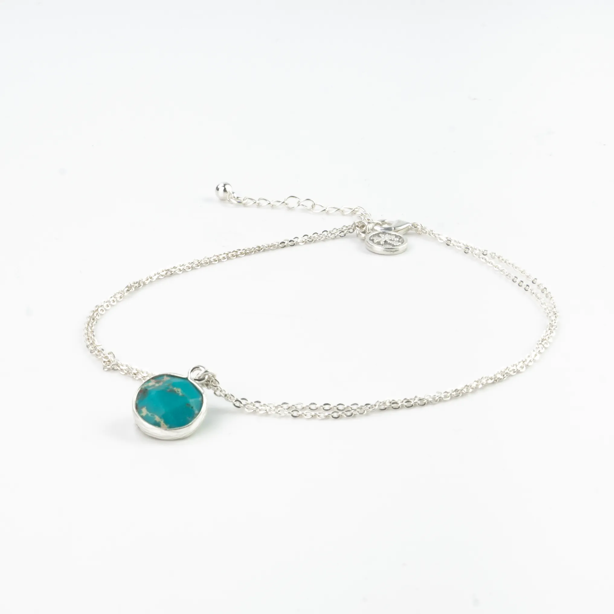 Asri Dual Turquoise Stone Anklet