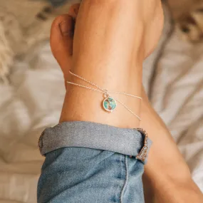 Asri Dual Turquoise Stone Anklet
