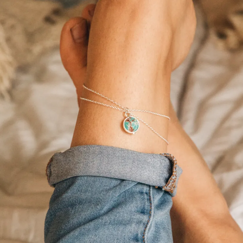 Asri Dual Turquoise Stone Anklet