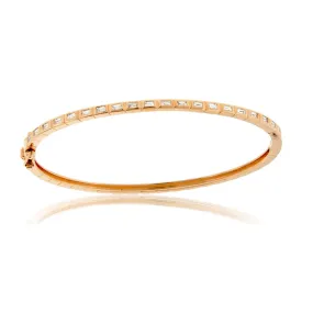 Baguette Diamond Hinge Bangle Bracelet