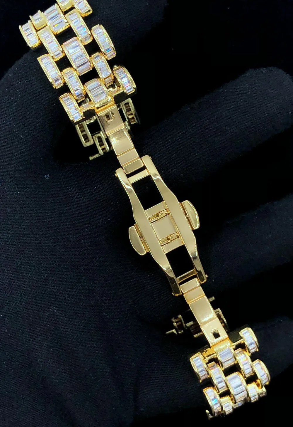 Baguette Jubilee CZ Iced Out Hip Hop Bling Bracelet