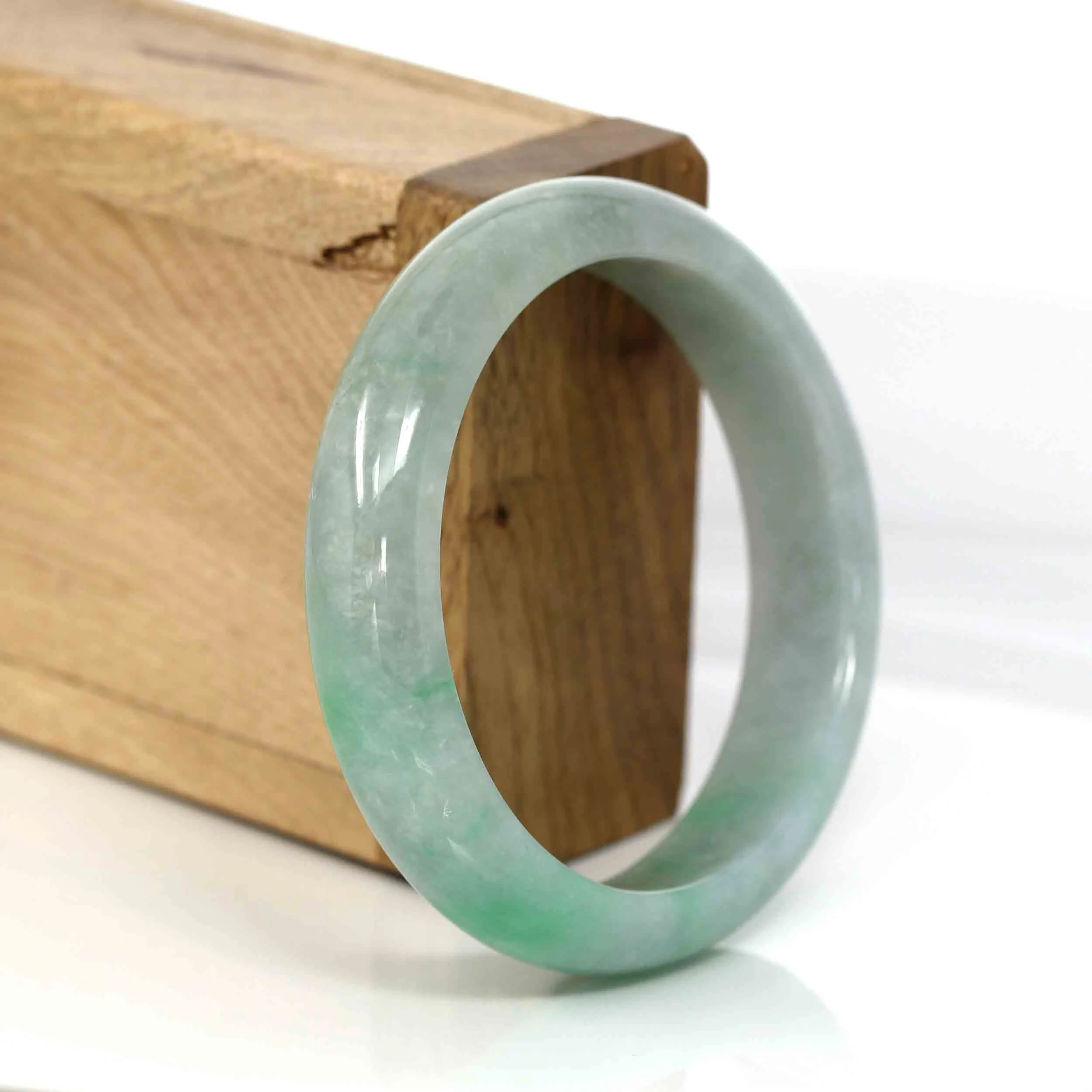 Baikalla Classic Green Natural Jadeite Jade Bangle (56.60 mm )#326