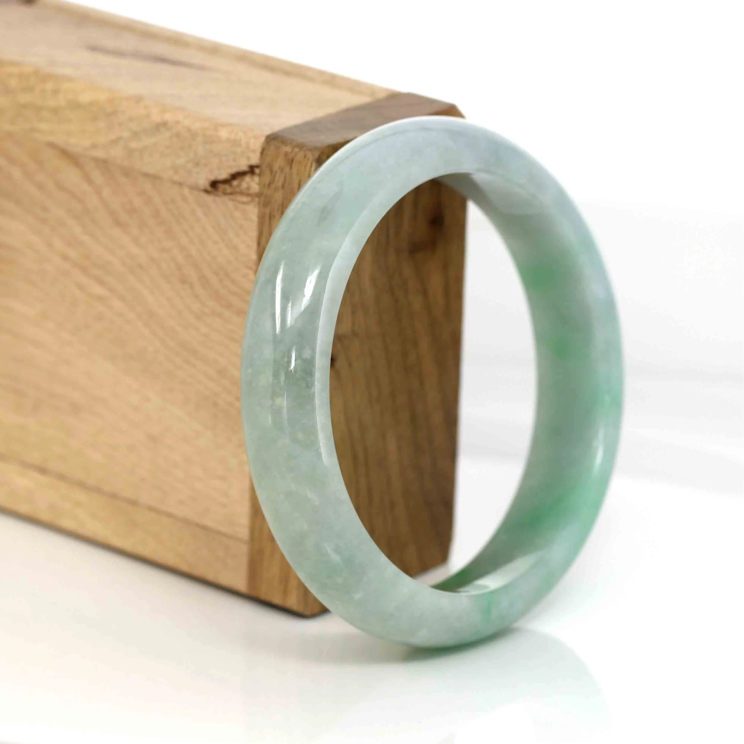 Baikalla Classic Green Natural Jadeite Jade Bangle (56.60 mm )#326